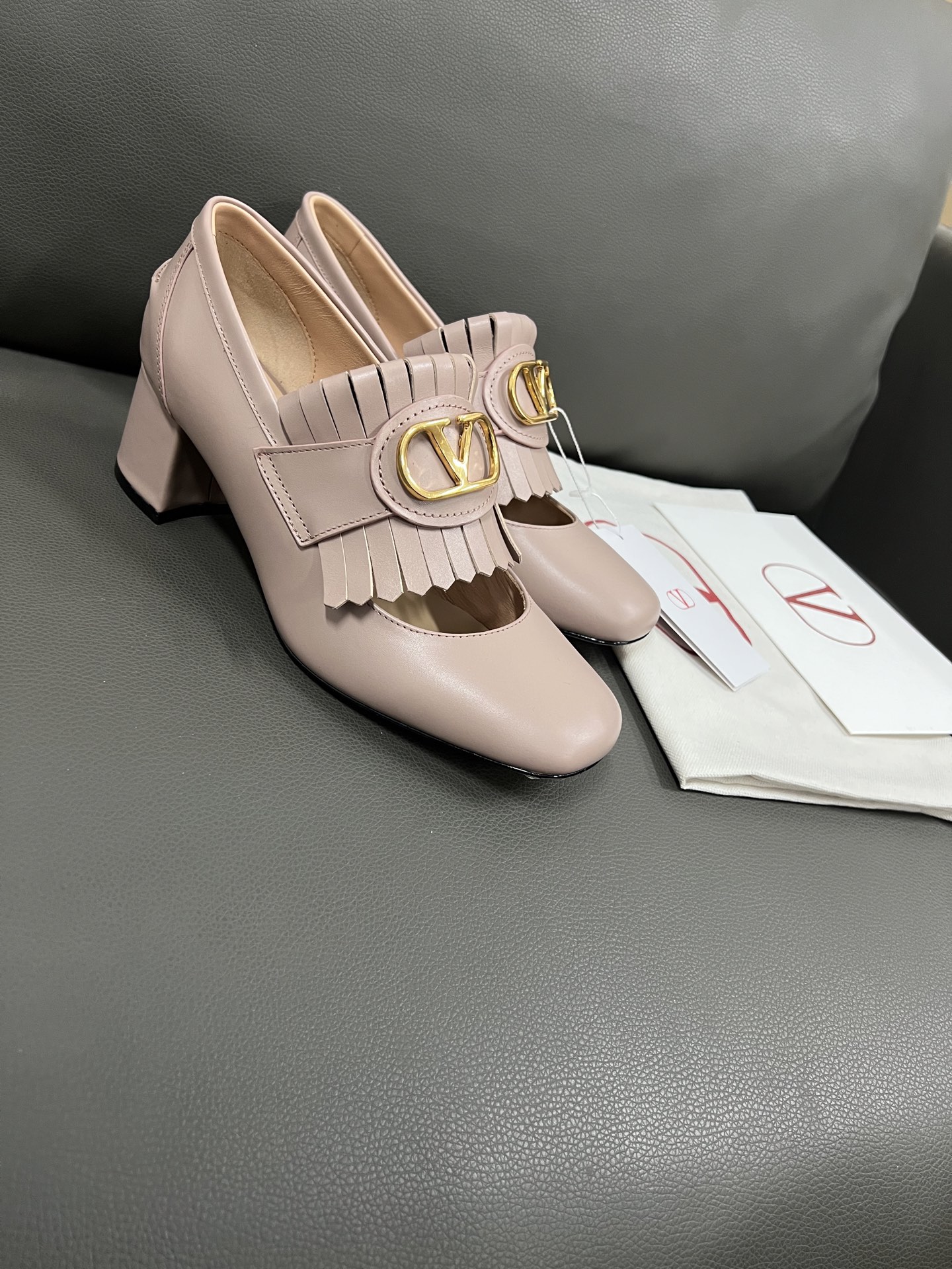 Valentino Women's Leather Block Heel Pumps with Tassel Detail - Chic & Stylish 2 i1743670689415 1721 0 1