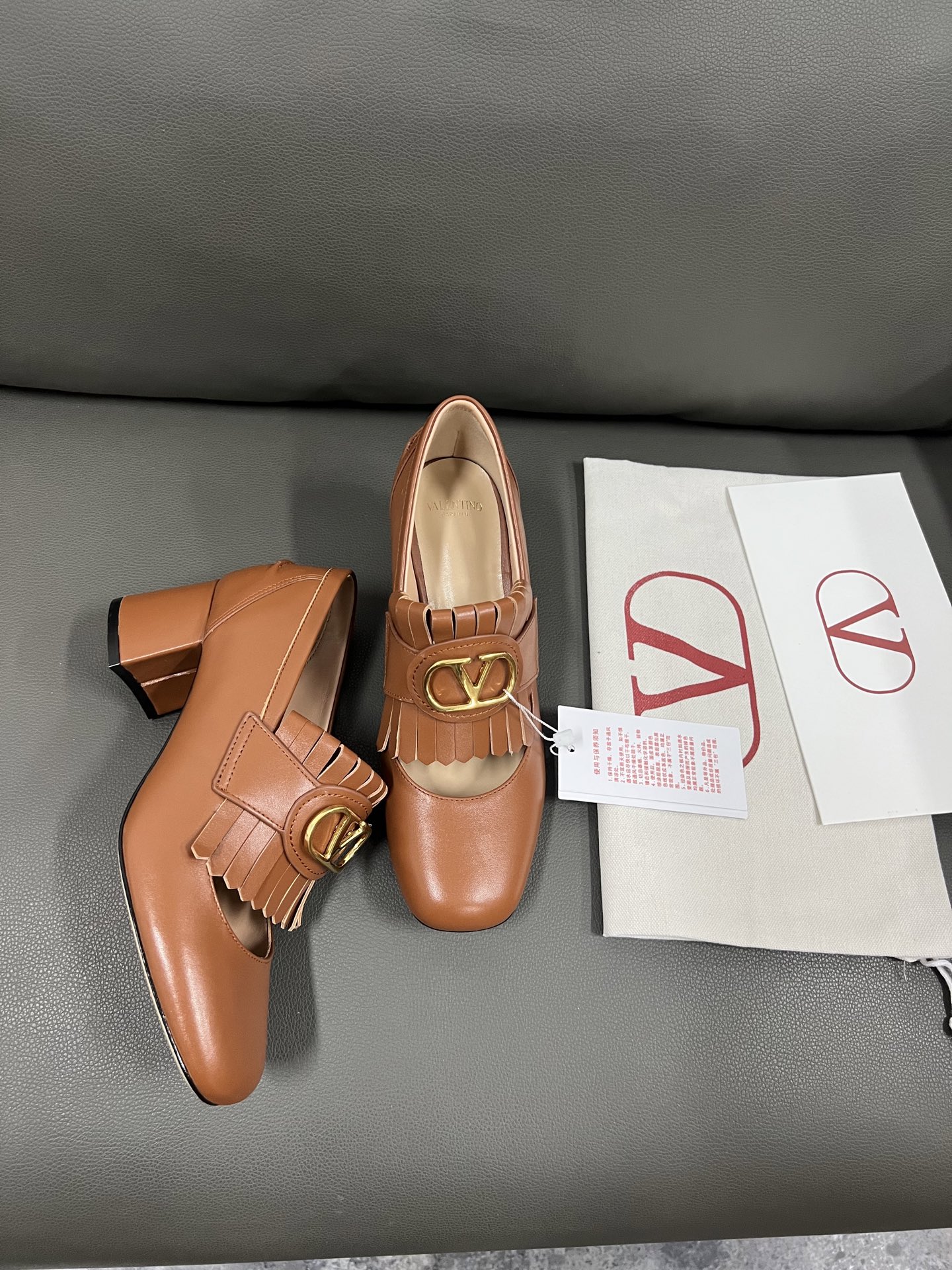 Valentino Women's Leather Fringe Block Heel Pumps, Designer Inspired, Chic and Stylish 9 i1743670752107 9036 0 7