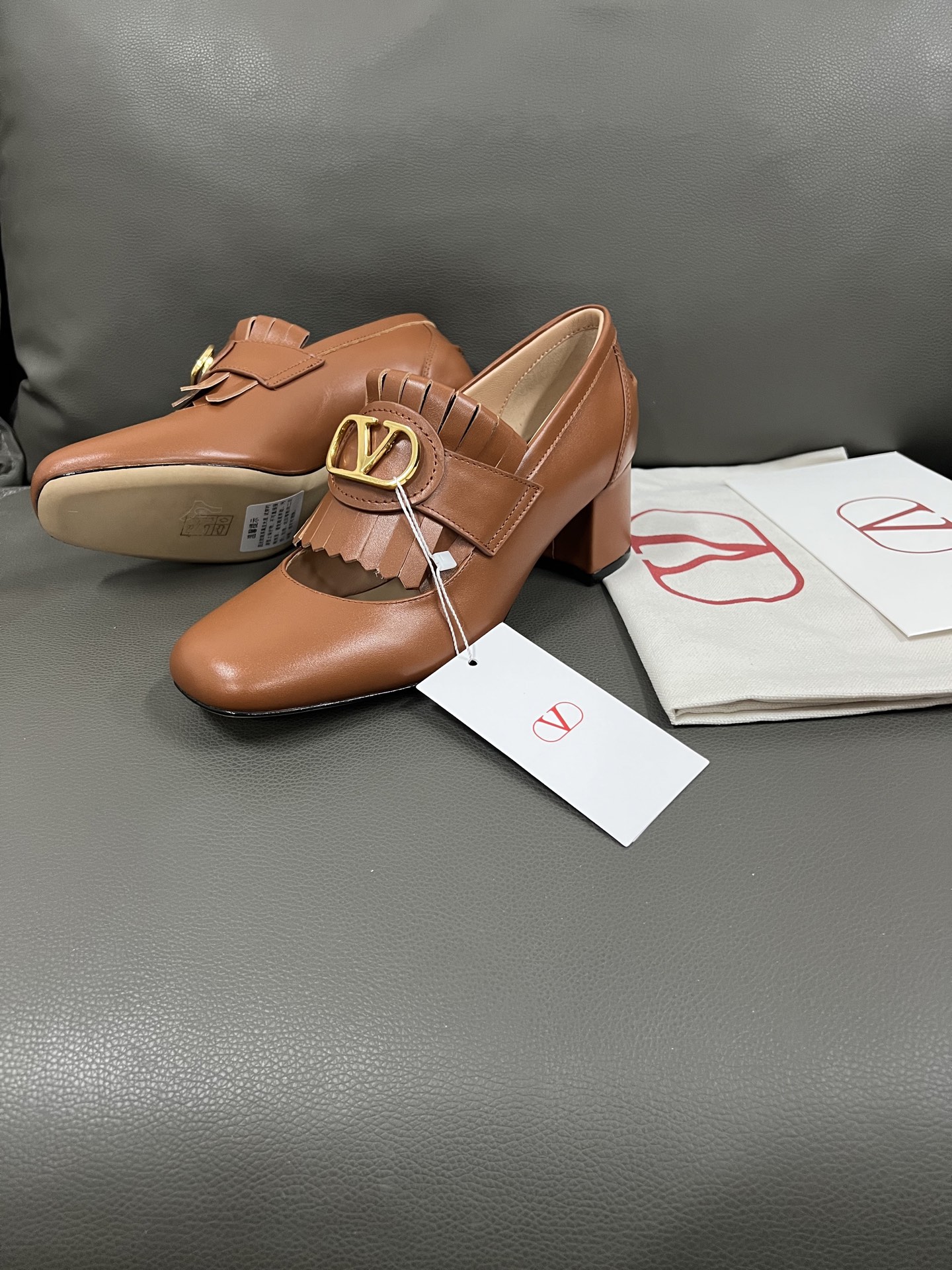 Valentino Women's Leather Fringe Block Heel Pumps, Designer Inspired, Chic and Stylish 4 i1743670752126 6421 0 2