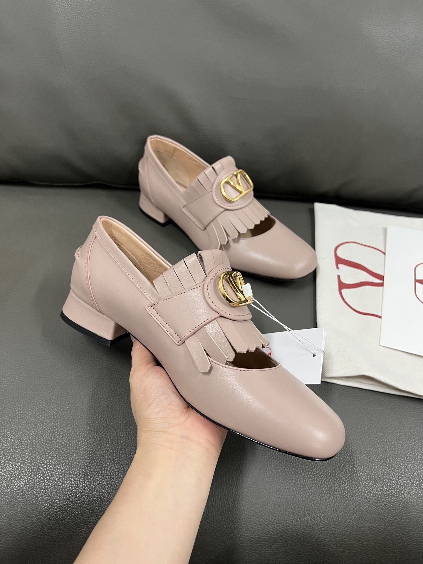 VALENTINO Leather Loafers with Tassel and Gold Hardware, Women's Classic Shoes 2 i1743670955880 3169 0 3