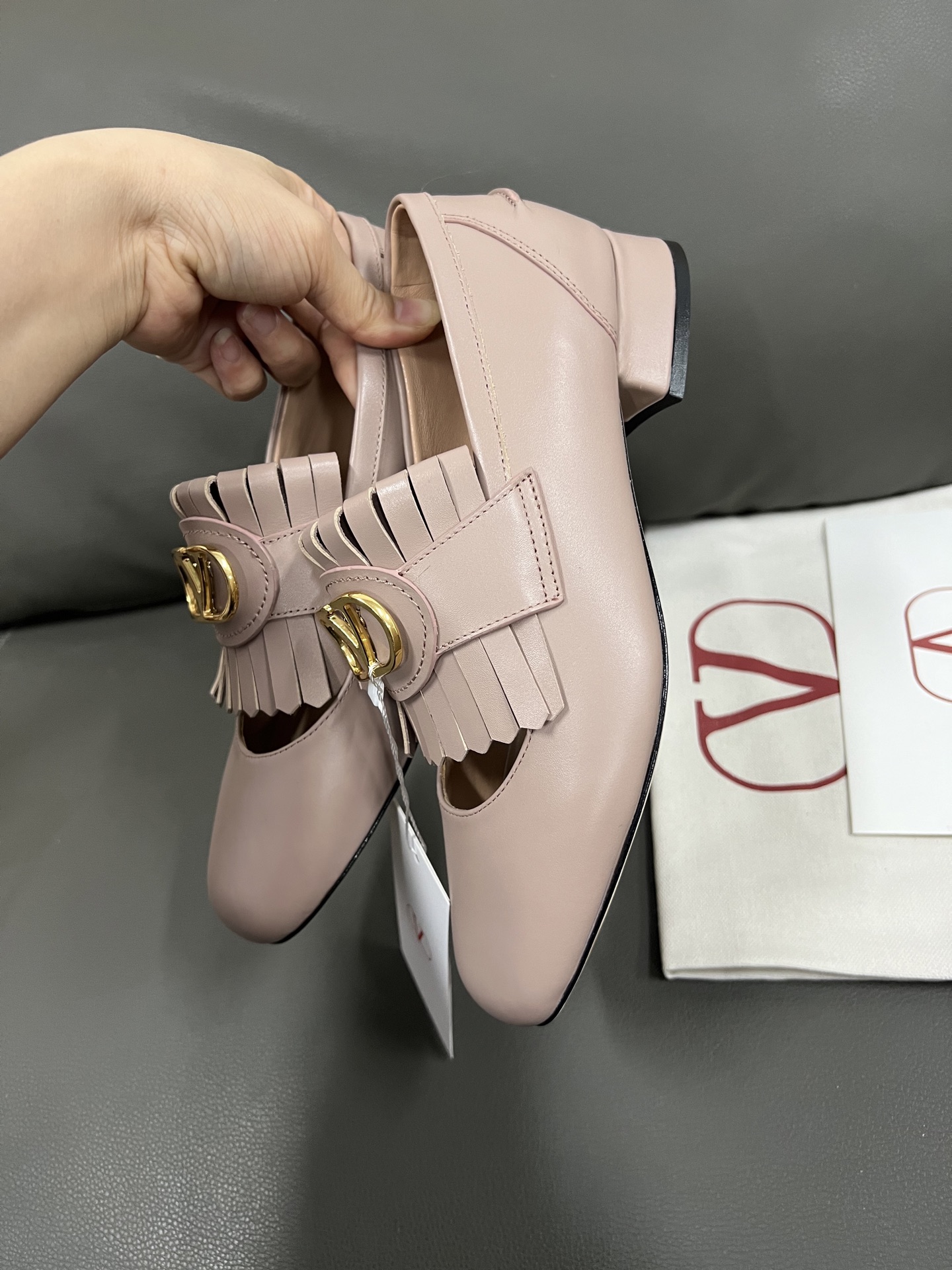 VALENTINO Leather Loafers with Tassel and Gold Hardware, Women's Classic Shoes 8 i1743670955880 6849 0 6