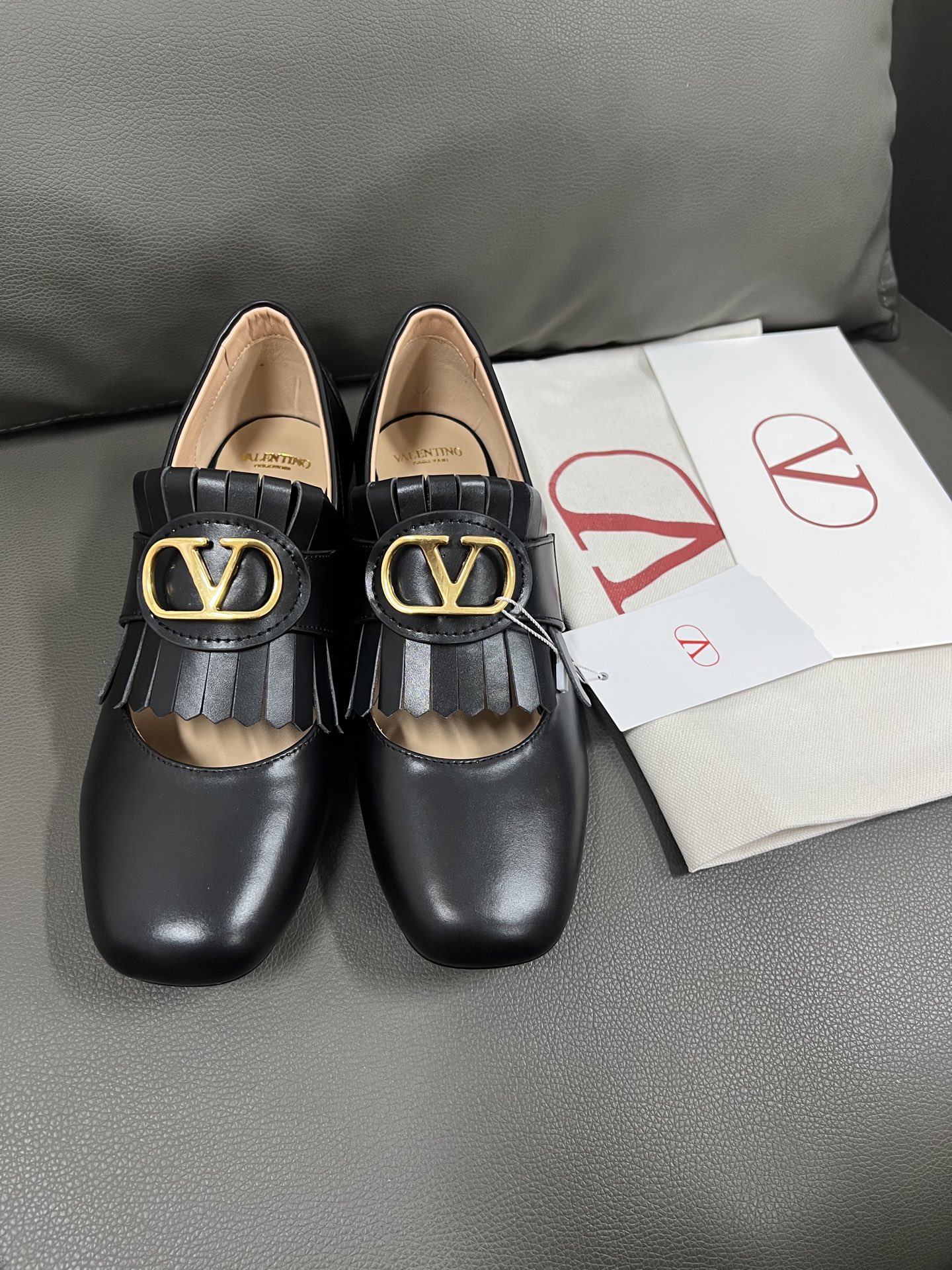 Valentino Women's Black Leather Loafers with Tassel and Gold Logo Hardware 9 i1743671065739 8650 0 7