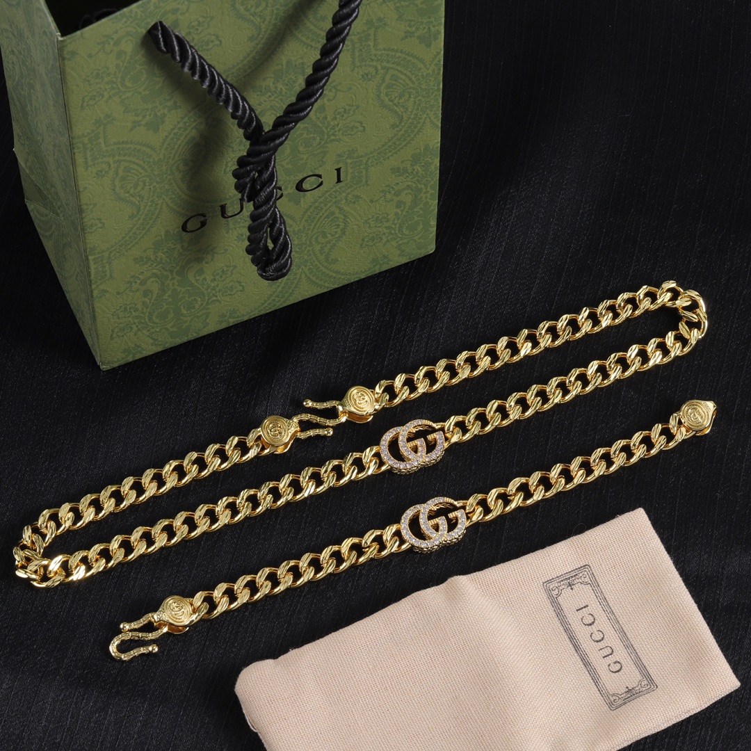 Gucci 古驰 手链95とネックレス125の豪華セット