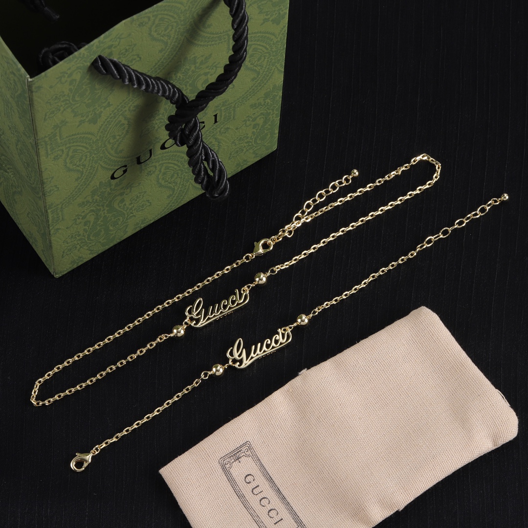 Gucci 古驰 ネックレス&ブレスレットセット