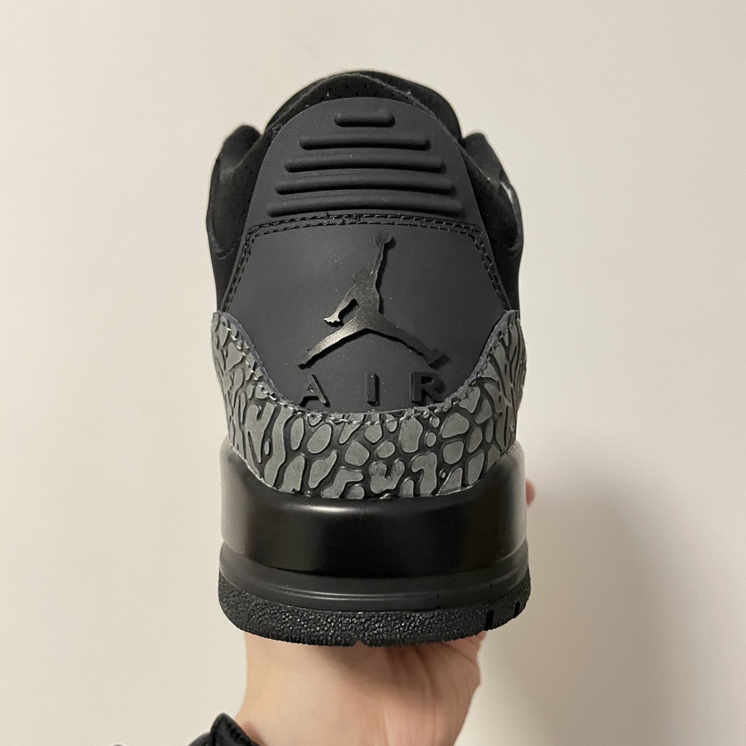 AirJordan3AJ3黑猫头层皮料经典复刻完美爆裂区分市面所有版本原厂磨具完美鞋型鞋舌飞人刺绣精细对