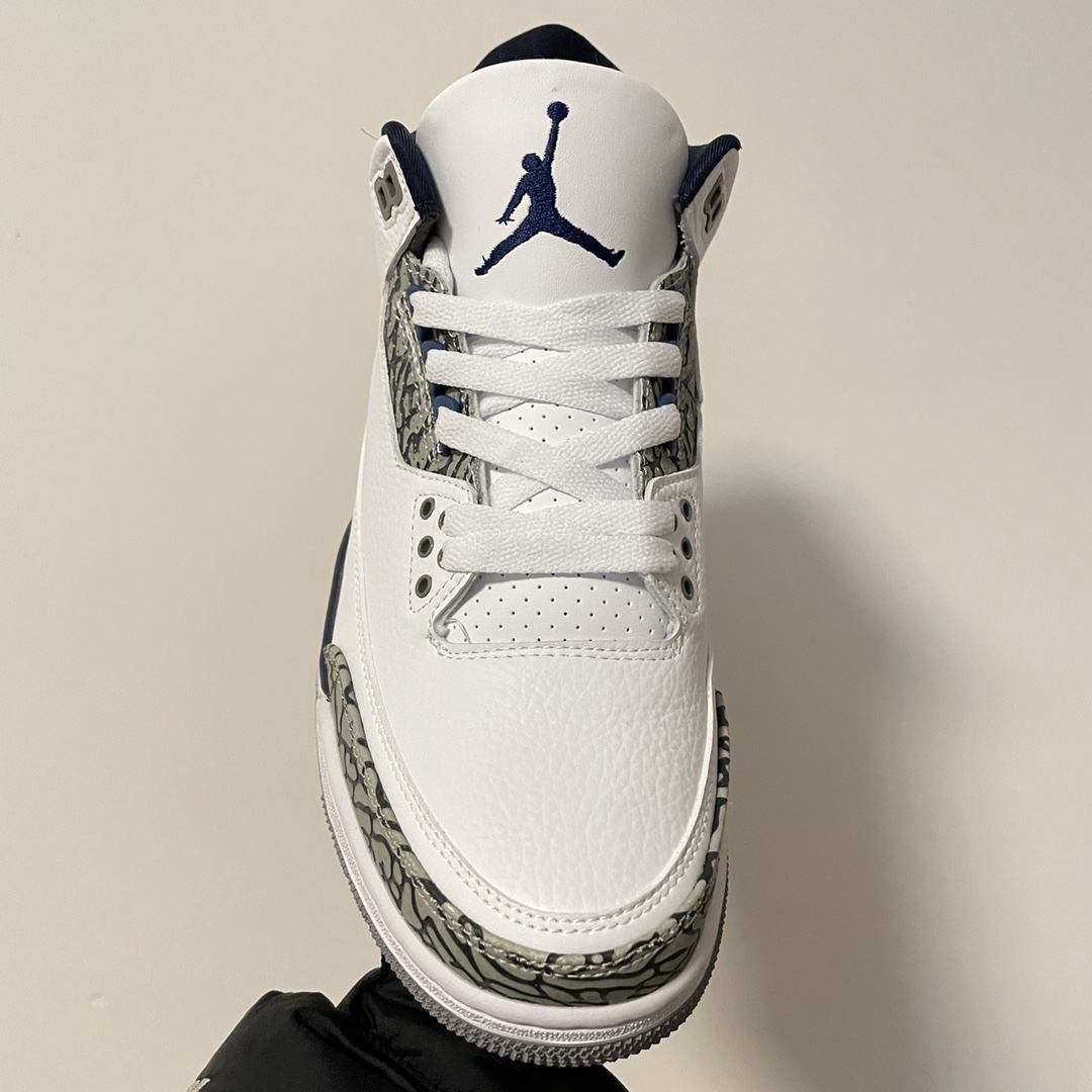 AirJordan3AJ3白蓝头层皮料经典复刻完美爆裂区分市面所有版本原厂磨具完美鞋型鞋舌飞人刺绣精细对