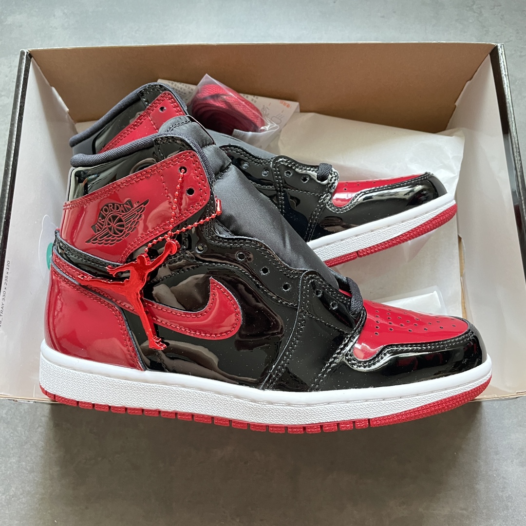 特价AirJordan1High漆皮黑红禁穿原鞋原楦头纸板开发极致一眼正品既视感最大限度还原公司正品货号