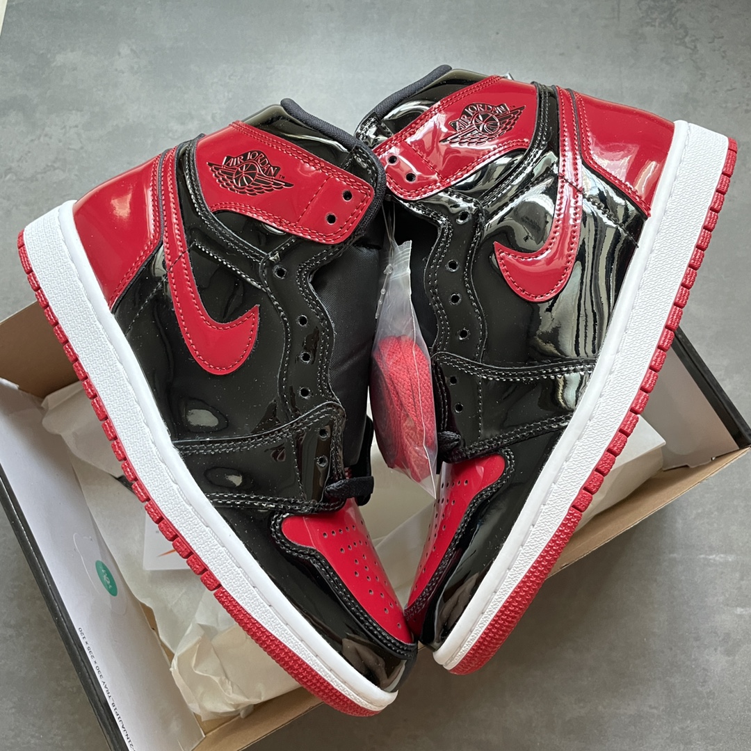 特价AirJordan1High漆皮黑红禁穿原鞋原楦头纸板开发极致一眼正品既视感最大限度还原公司正品货号