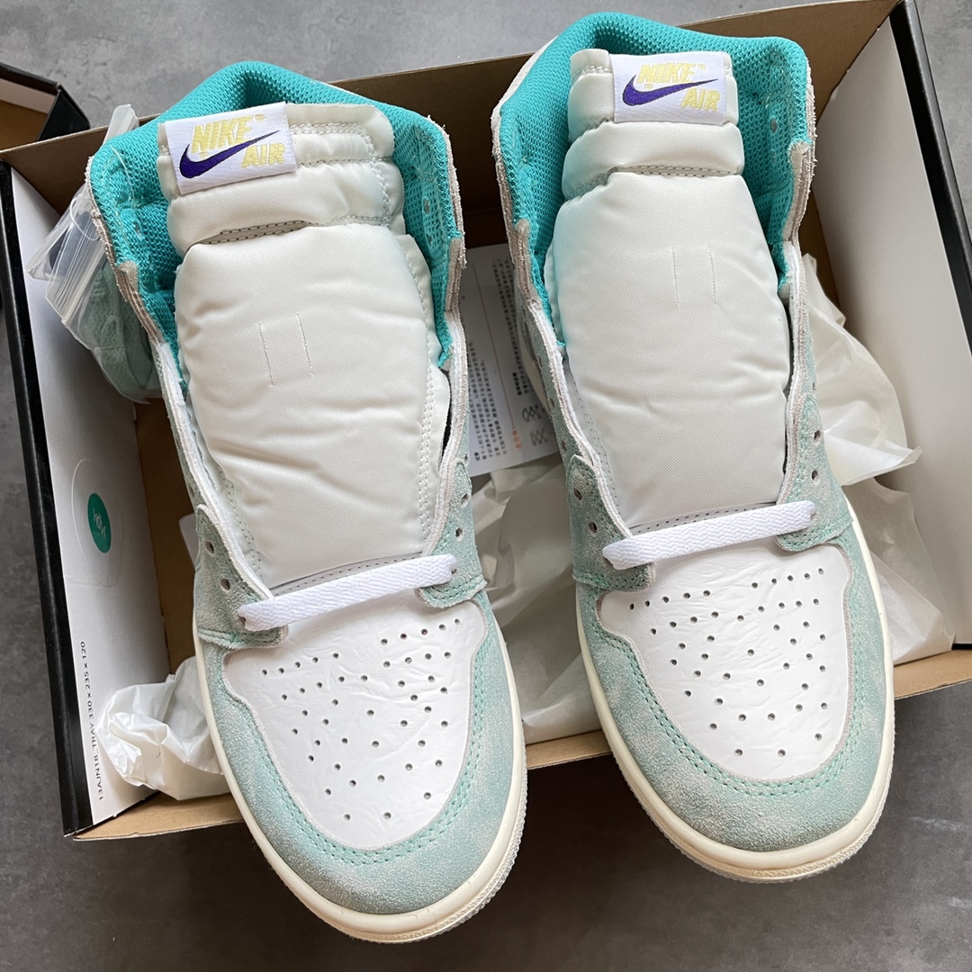 特价AirJordan1High蒂夫尼绿原鞋原楦头纸板开发极致一眼正品既视感原厂PrimeAsia漆皮皮