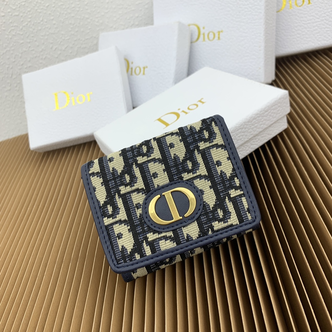 Dior Portafoglio Blu Stampa Oblique