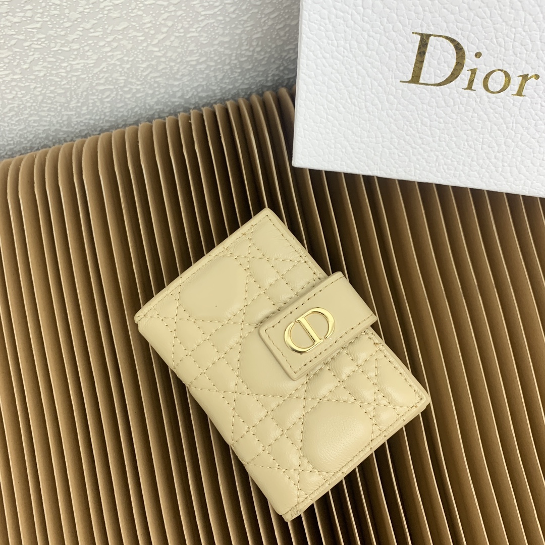 Dior Caro Wallet Card pack Cowhide Fashion