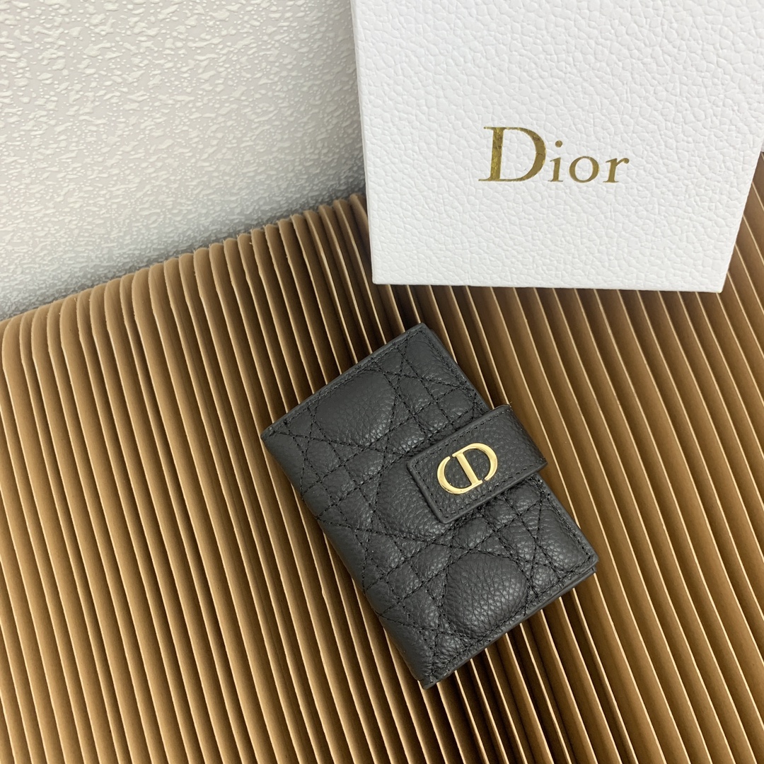 Dior Caro Wallet Card pack Cowhide Fashion