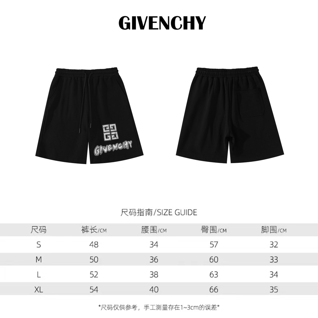 Givenchy Men's Black Cotton Blend Logo Print Drawstring Sweat Shorts 9 i1716560665 9447 0