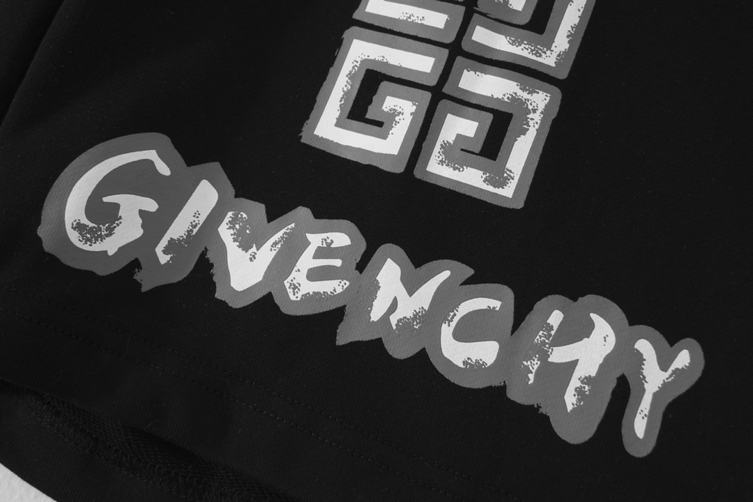 Givenchy Men's Black Cotton Blend Logo Print Drawstring Sweat Shorts 6 i1716560666 1615 0
