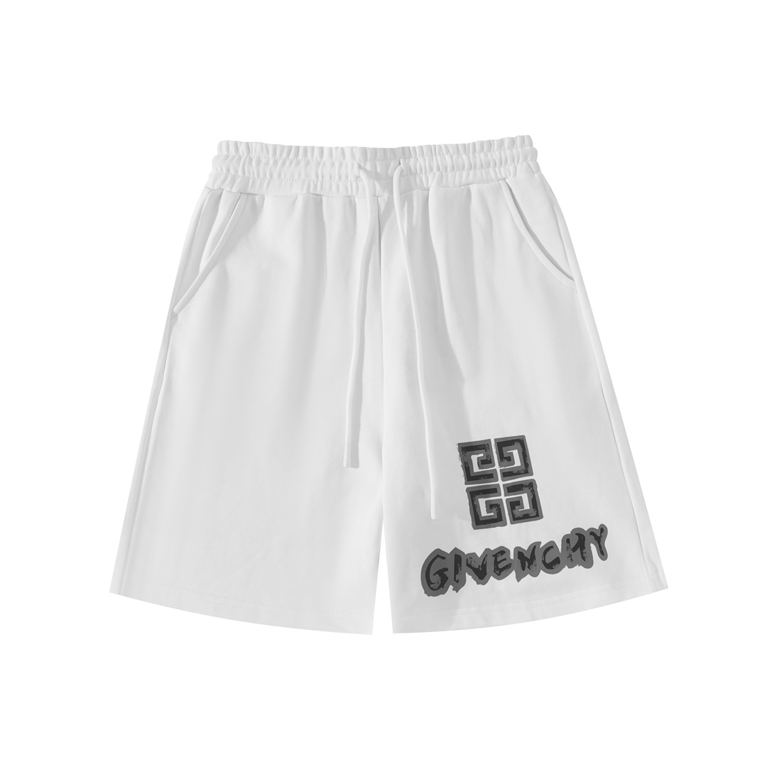 Givenchy Men's White Logo Print Sweat Shorts | Casual & Comfortable 1 i1716560692 1835 0