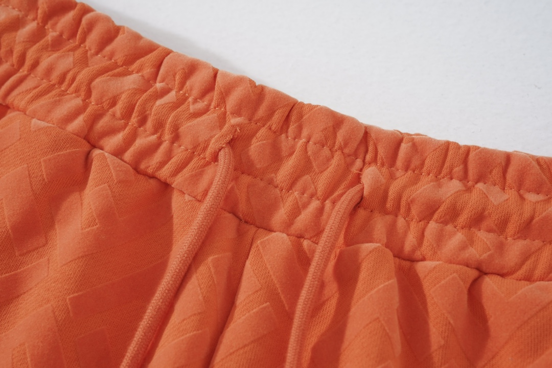 2024 New FENDI Tweezed Shorts in High-quality Fur Wire, Orange, Sizes S-XL - 图片 4