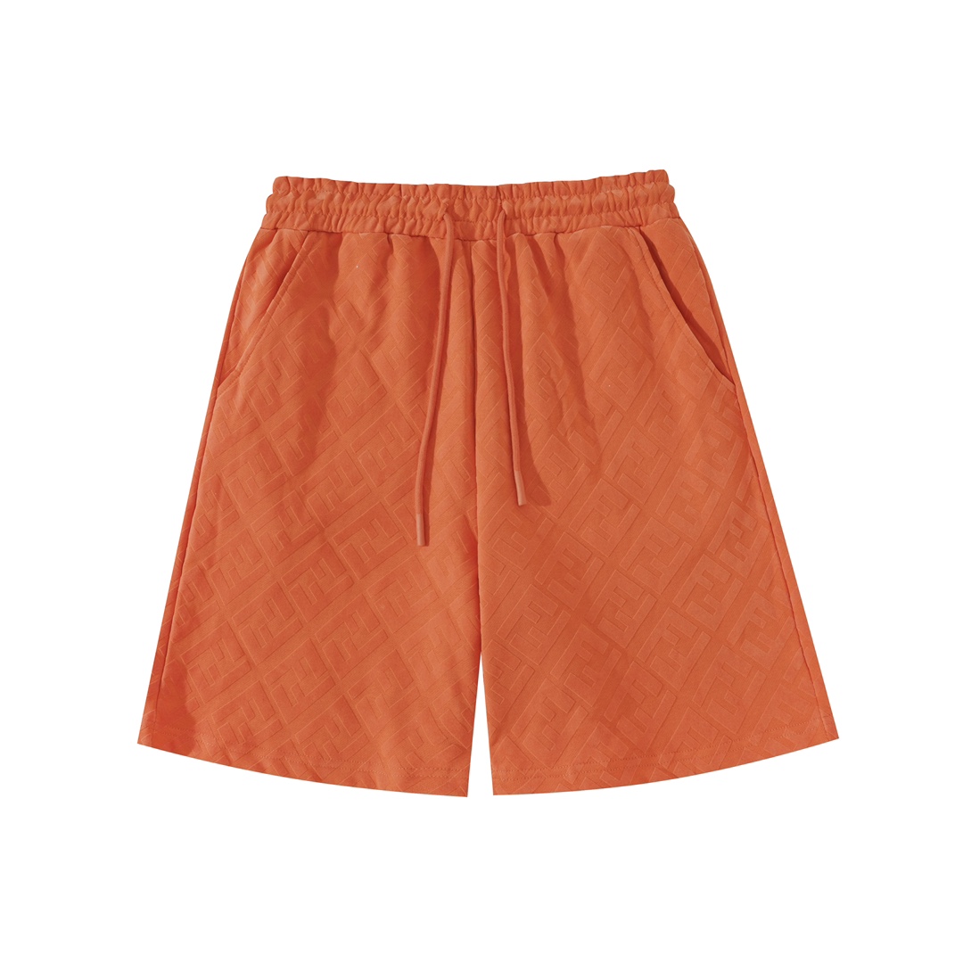2024 New FENDI Tweezed Shorts in High-quality Fur Wire, Orange, Sizes S-XL - 图片 2