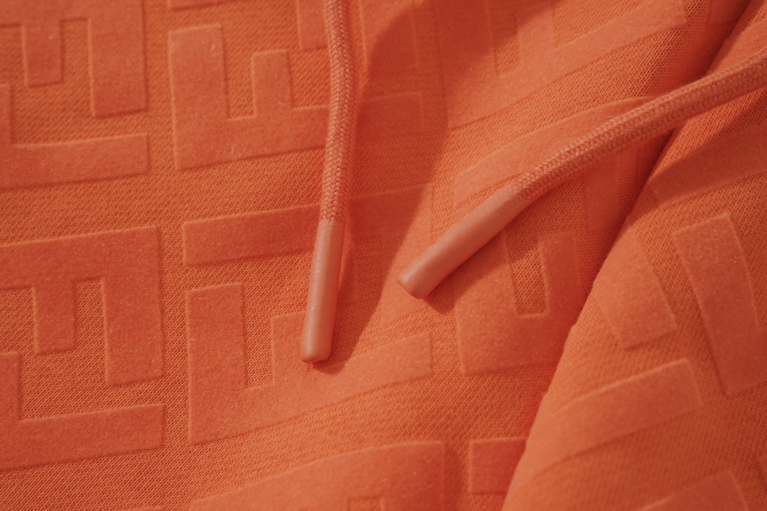 2024 New FENDI Tweezed Shorts in High-quality Fur Wire, Orange, Sizes S-XL - 图片 5