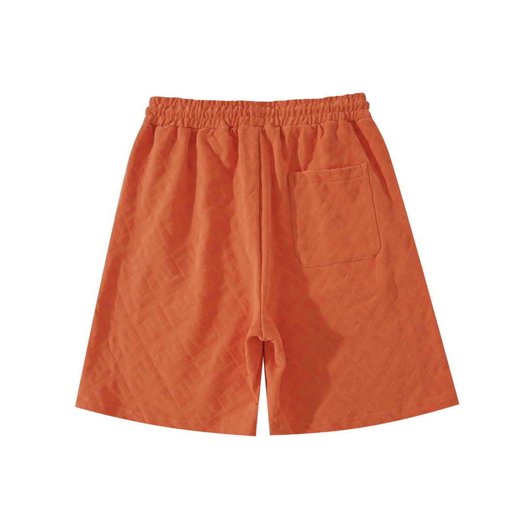 2024 New FENDI Tweezed Shorts in High-quality Fur Wire, Orange, Sizes S-XL - 图片 3