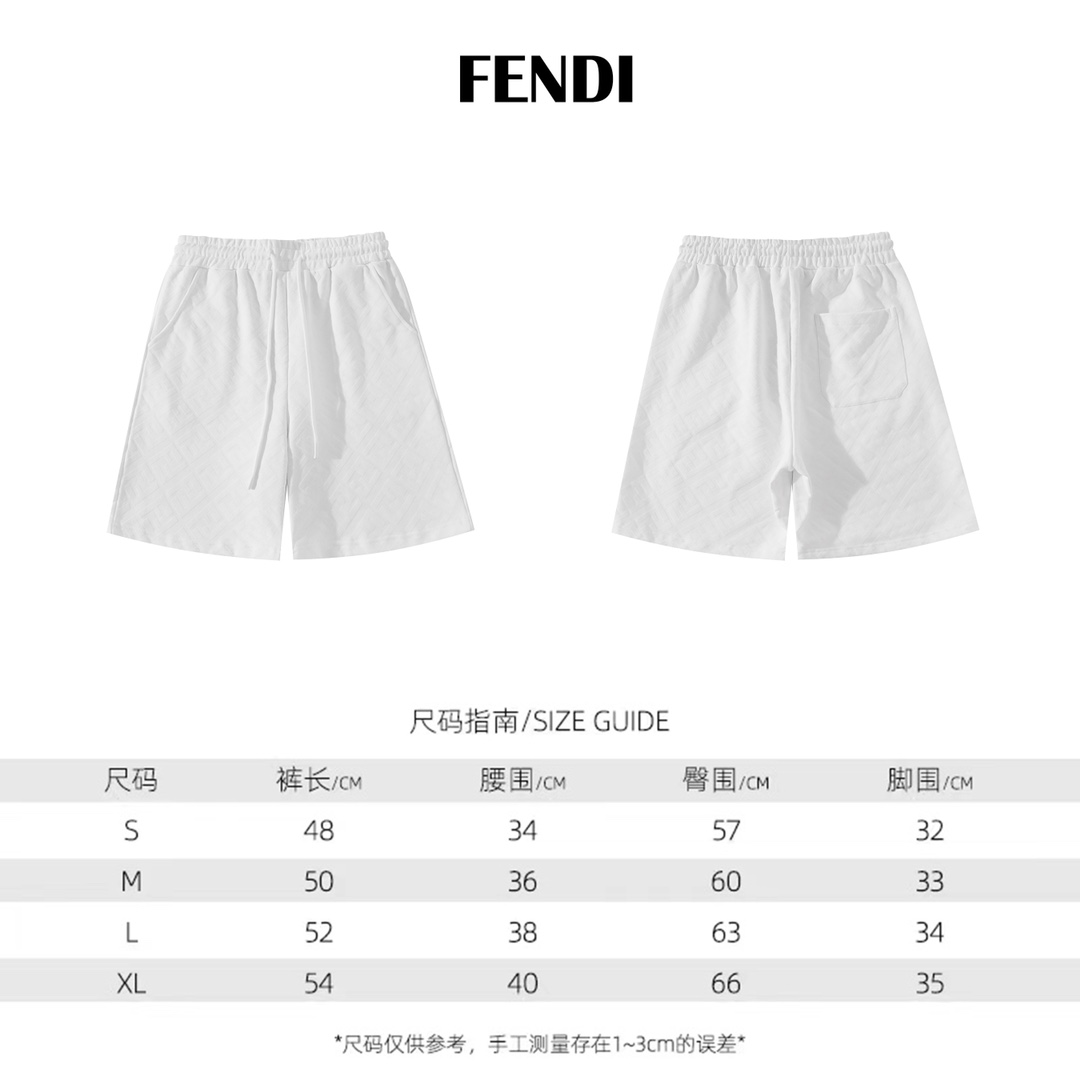 2024 New FENDI Tweezed Shorts in White Fur Wire, Sizes S-XL (Section N666) - 图片 1