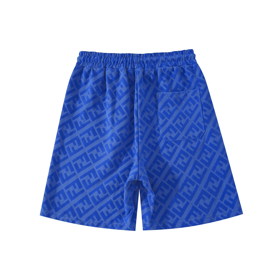 2024 New FENDI Tweezed Shorts with High-quality Fur Wire in Blue, Sizes S-XL - 图片 3