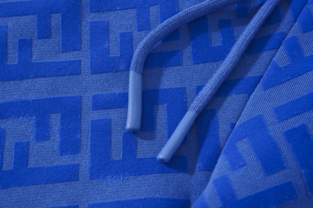 2024 New FENDI Tweezed Shorts with High-quality Fur Wire in Blue, Sizes S-XL - 图片 5