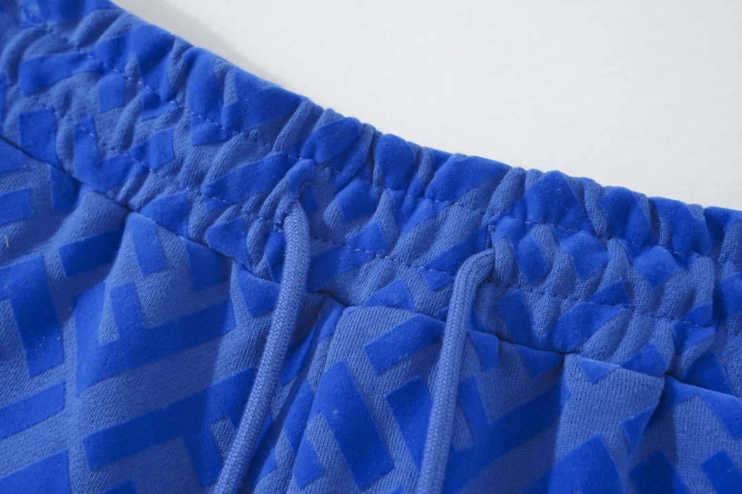 2024 New FENDI Tweezed Shorts with High-quality Fur Wire in Blue, Sizes S-XL - 图片 4