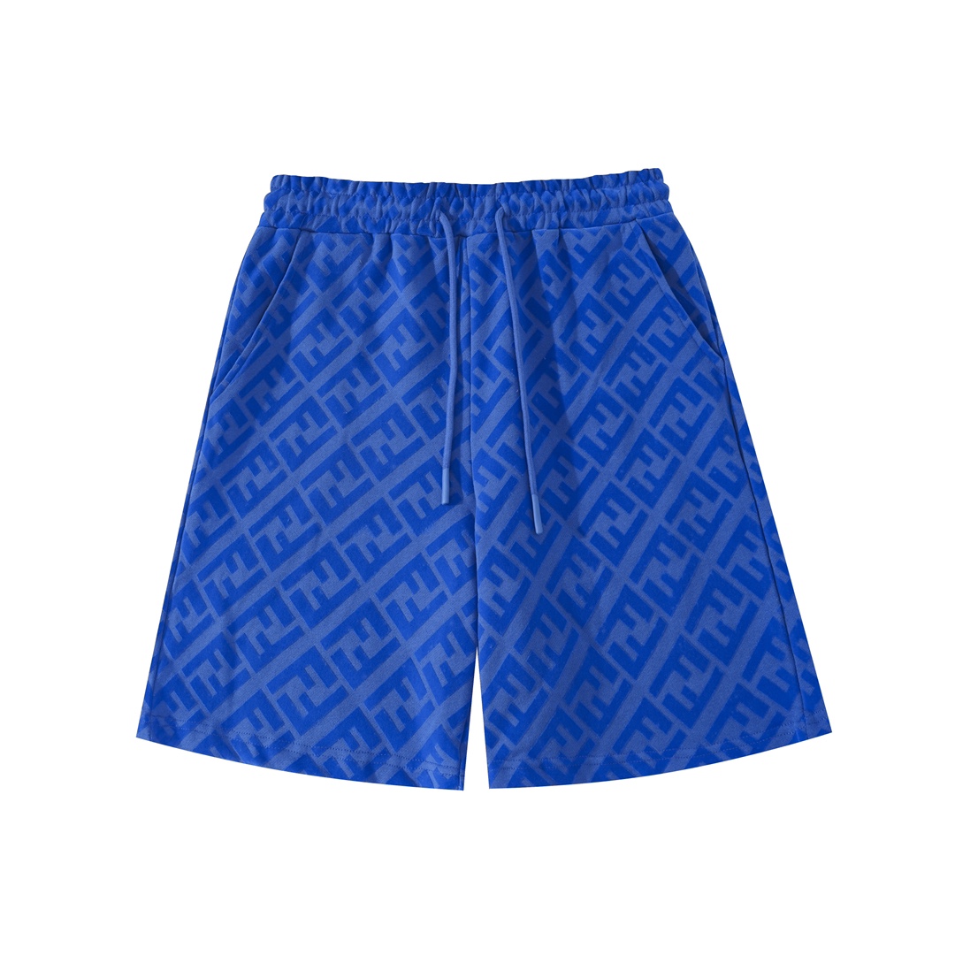 2024 New FENDI Tweezed Shorts with High-quality Fur Wire in Blue, Sizes S-XL - 图片 2