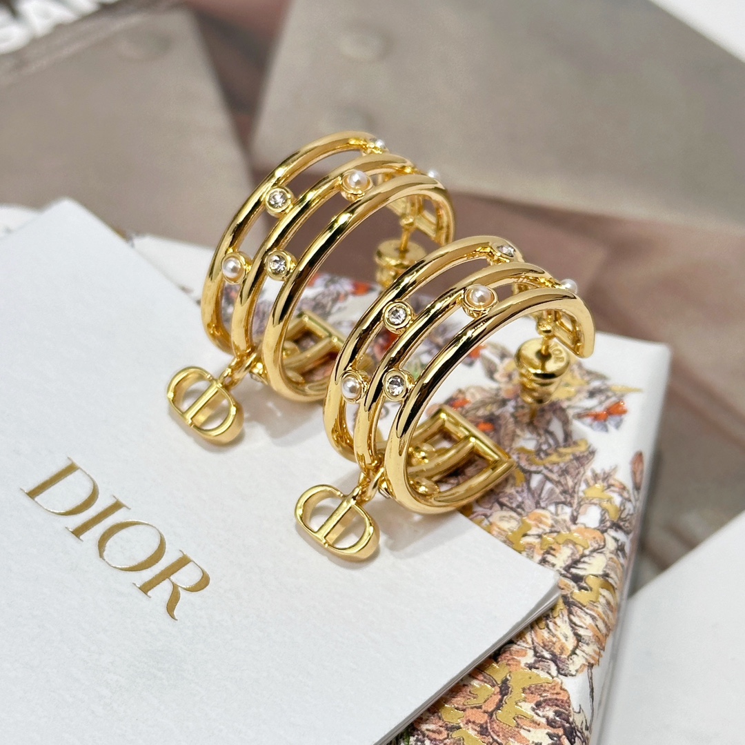 Dior Jewelry Earring Yellow Brass