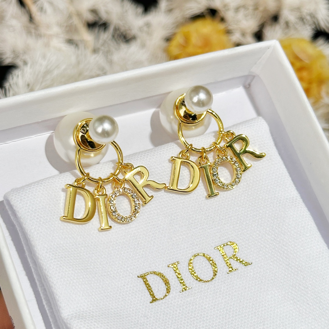 Dior Jewelry Earring Yellow Brass