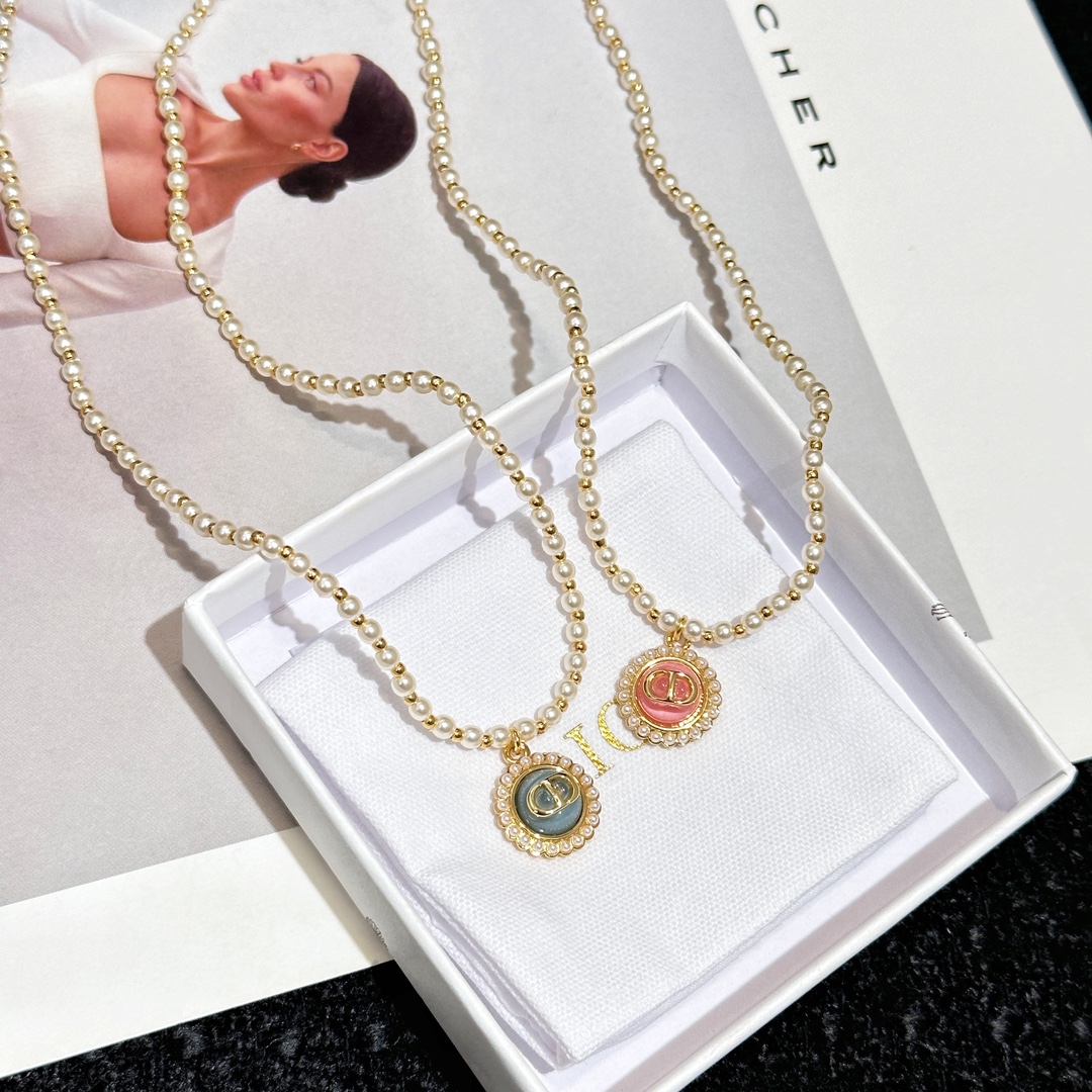 Replica 1:1 High Quality
 Dior AAAAA+
 Jewelry Necklaces & Pendants Yellow Brass