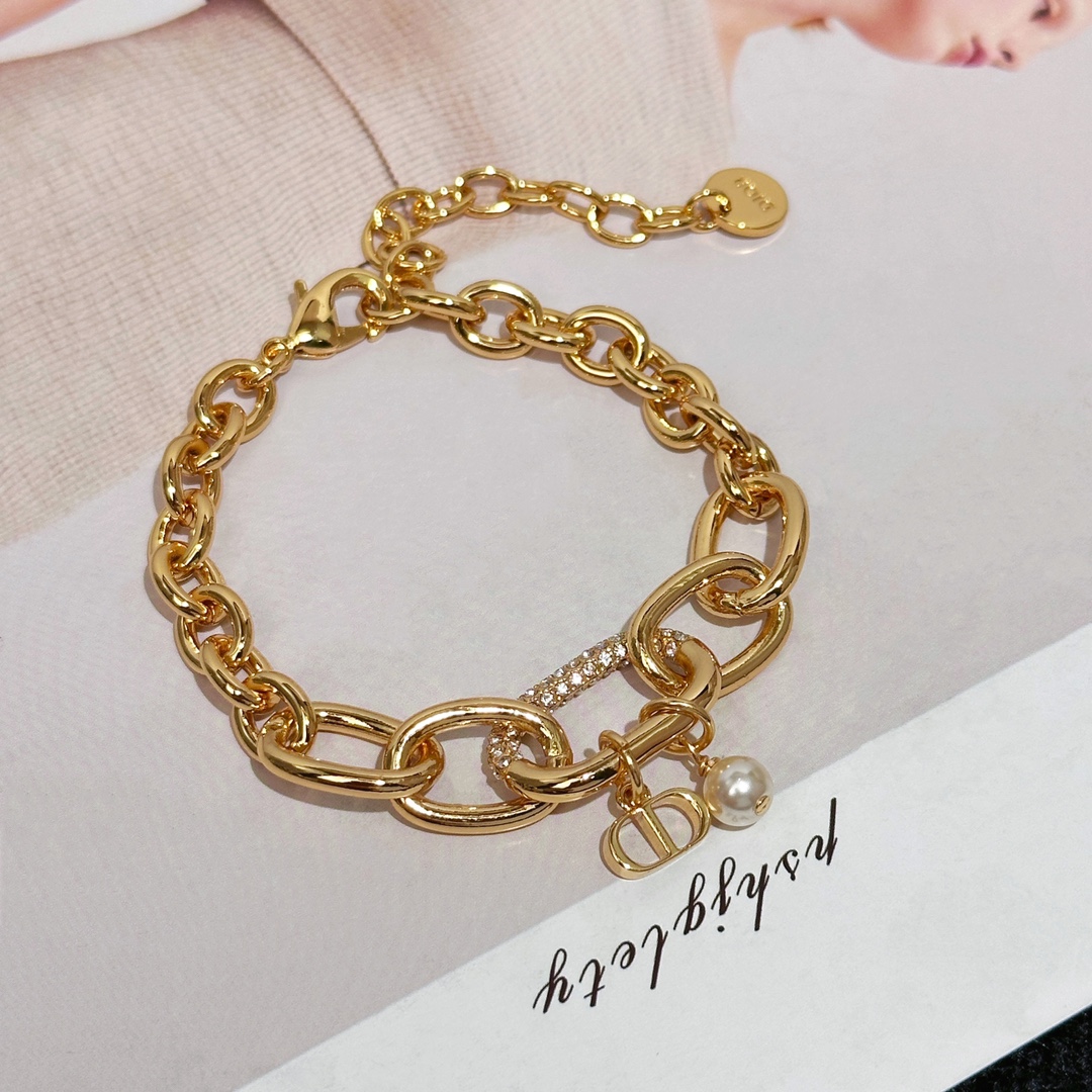 Dior Jewelry Bracelet Yellow Brass Chains