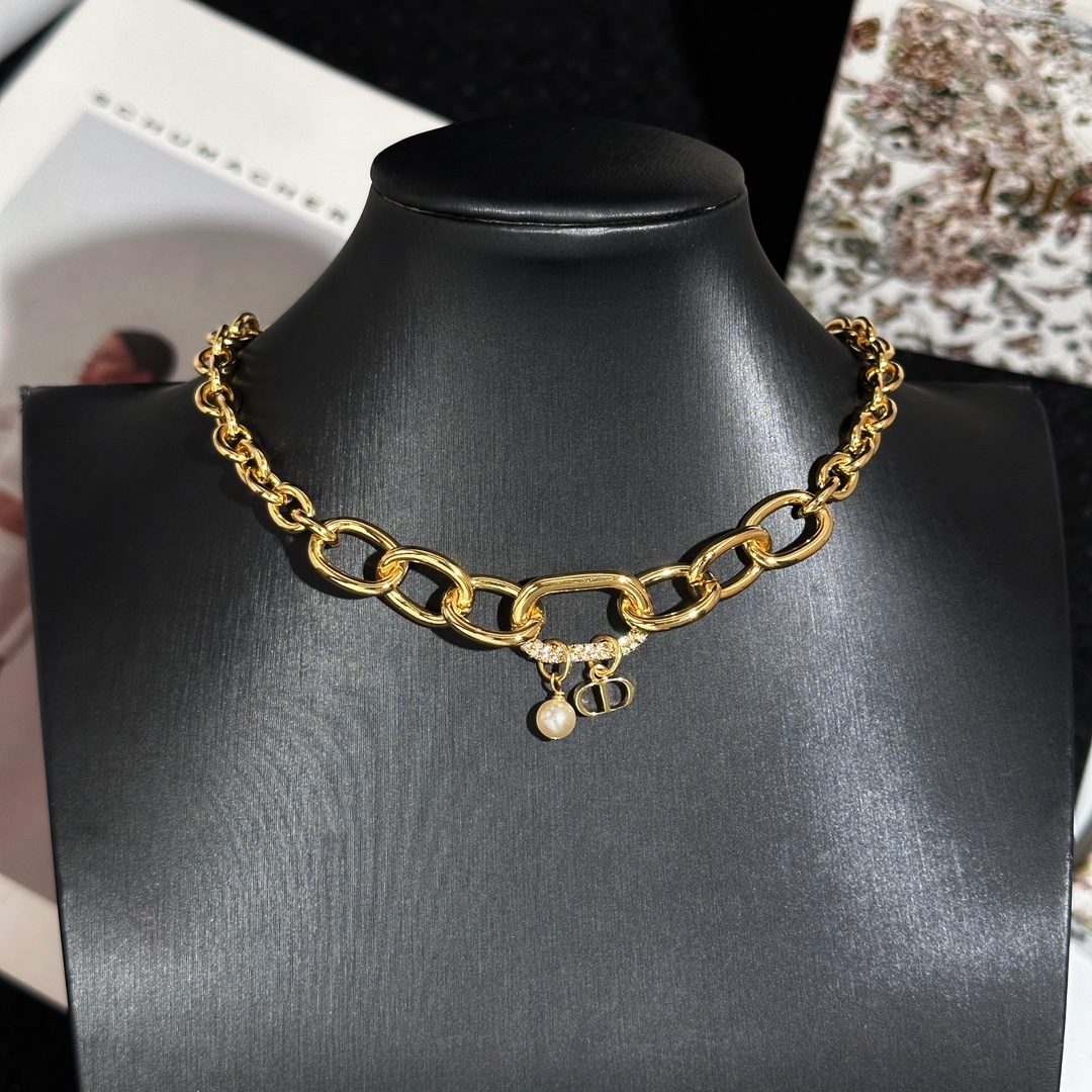 Dior Jewelry Necklaces & Pendants Yellow Brass Chains