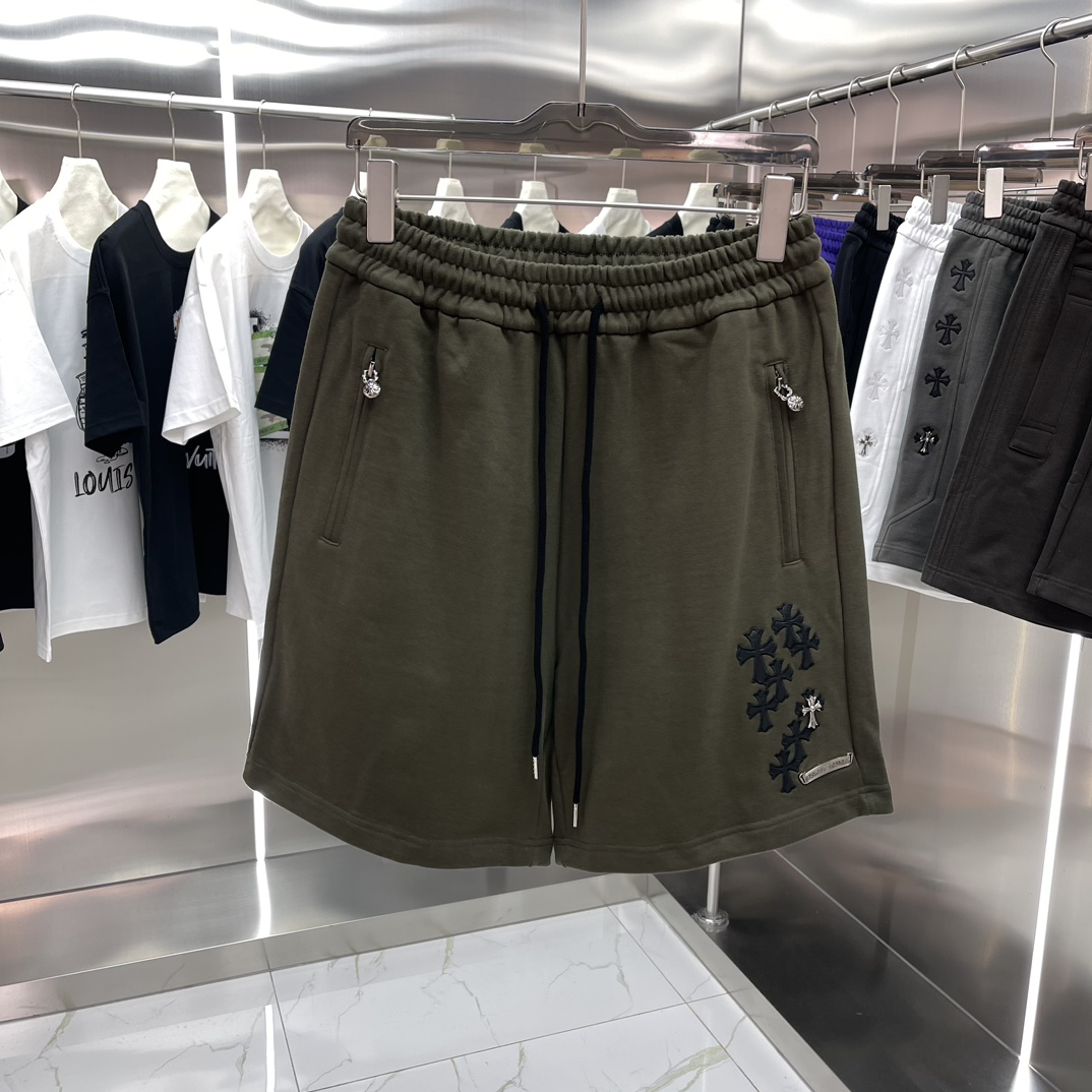 Chrome Hearts Clothing Shorts Army Green Black Grey Printing Unisex Casual