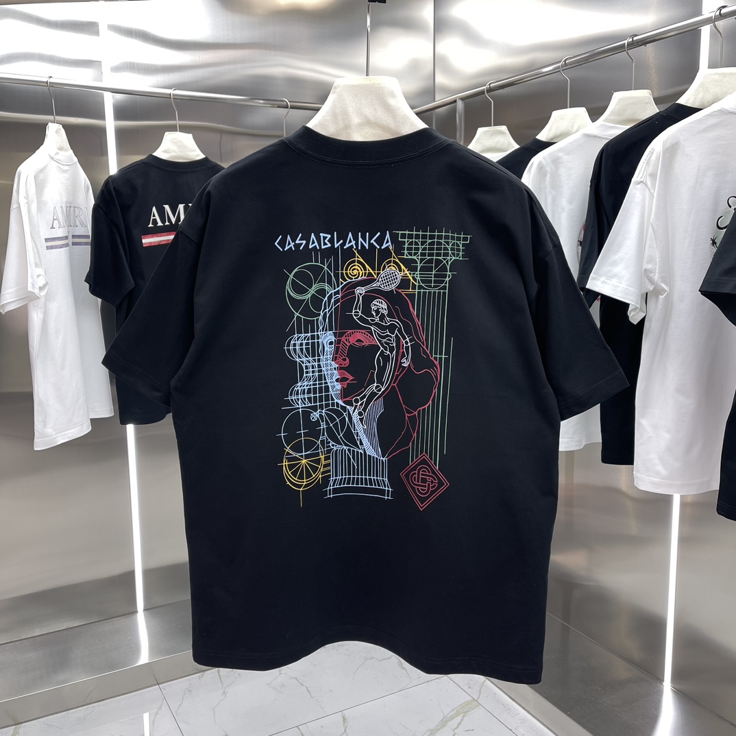 Casablanca Classic Short-Sleeve T-Shirt in High-Quality Cotton for Men and Women - 图片 6
