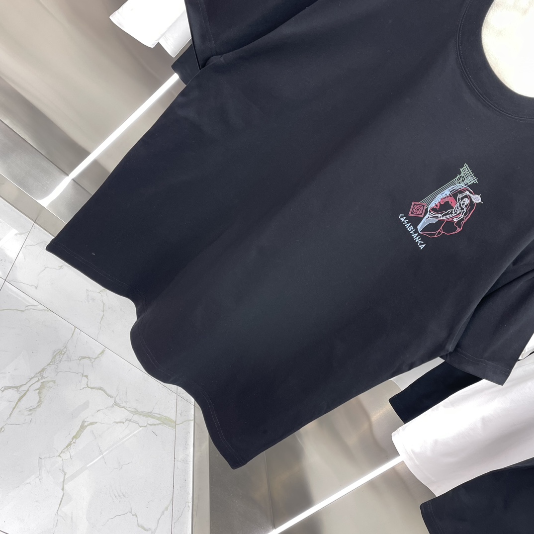 Casablanca Classic Short-Sleeve T-Shirt in High-Quality Cotton for Men and Women - 图片 4