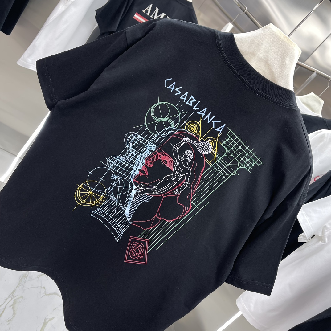 Casablanca Classic Short-Sleeve T-Shirt in High-Quality Cotton for Men and Women - 图片 8