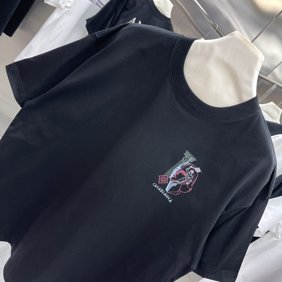 Casablanca Classic Short-Sleeve T-Shirt in High-Quality Cotton for Men and Women - 图片 3