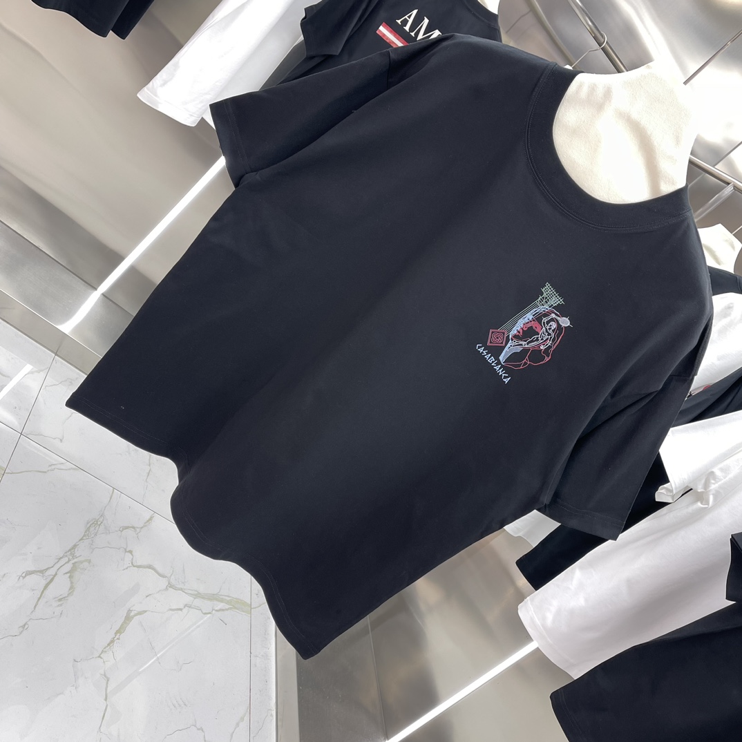 Casablanca Classic Short-Sleeve T-Shirt in High-Quality Cotton for Men and Women - 图片 2