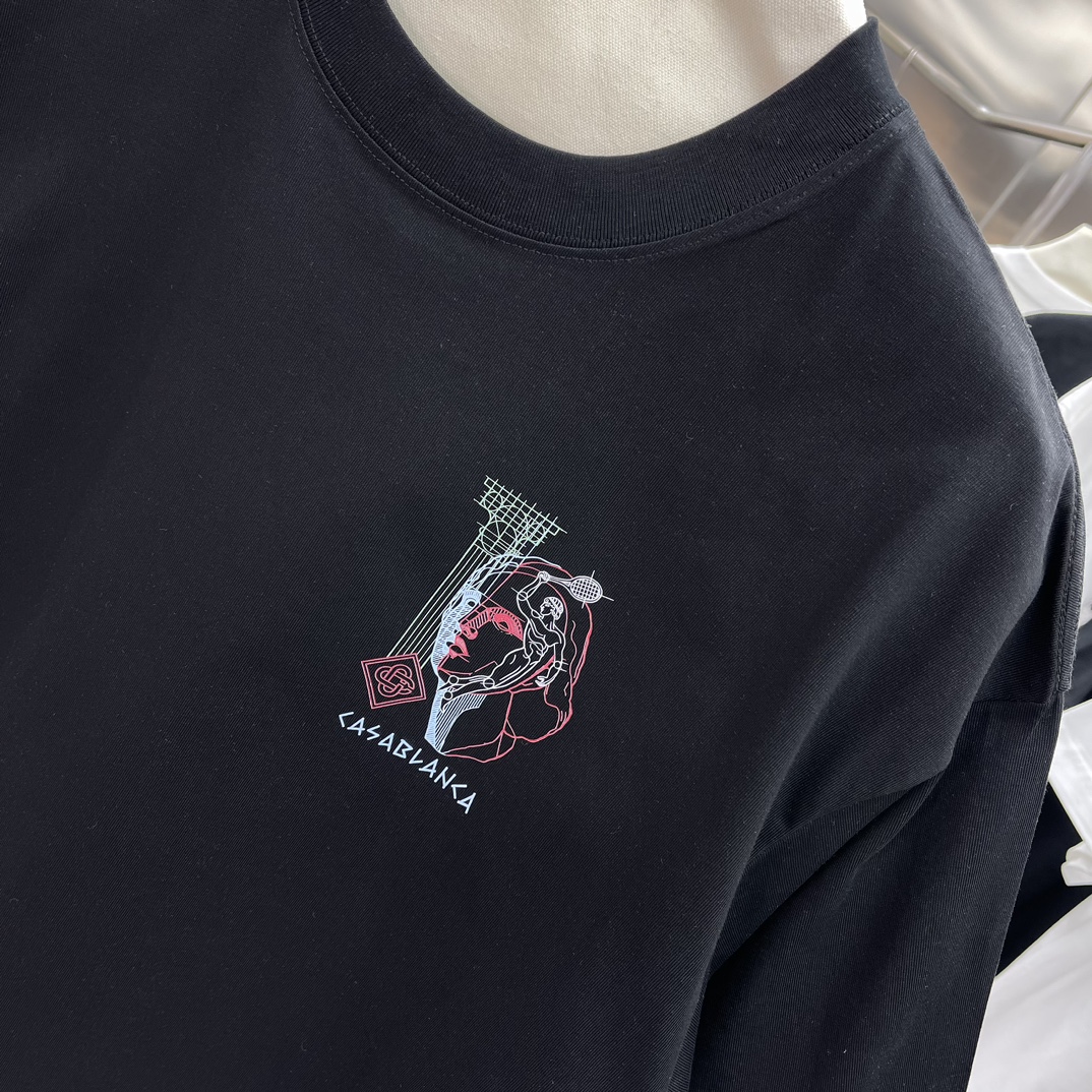 Casablanca Classic Short-Sleeve T-Shirt in High-Quality Cotton for Men and Women - 图片 5