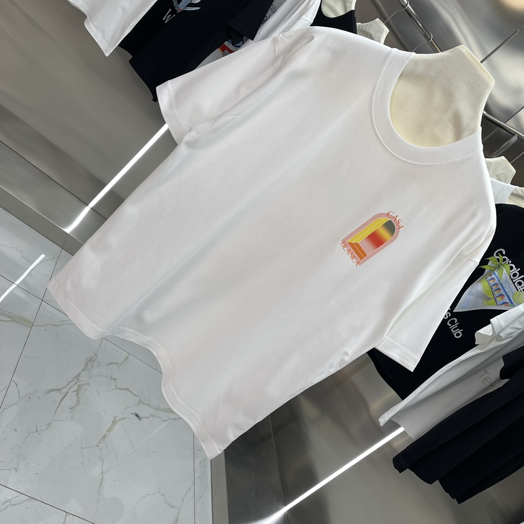 Casablanca Classics Short-Sleeve T-shirt in Velvet Cotton, Various Sizes and Colors - 图片 2