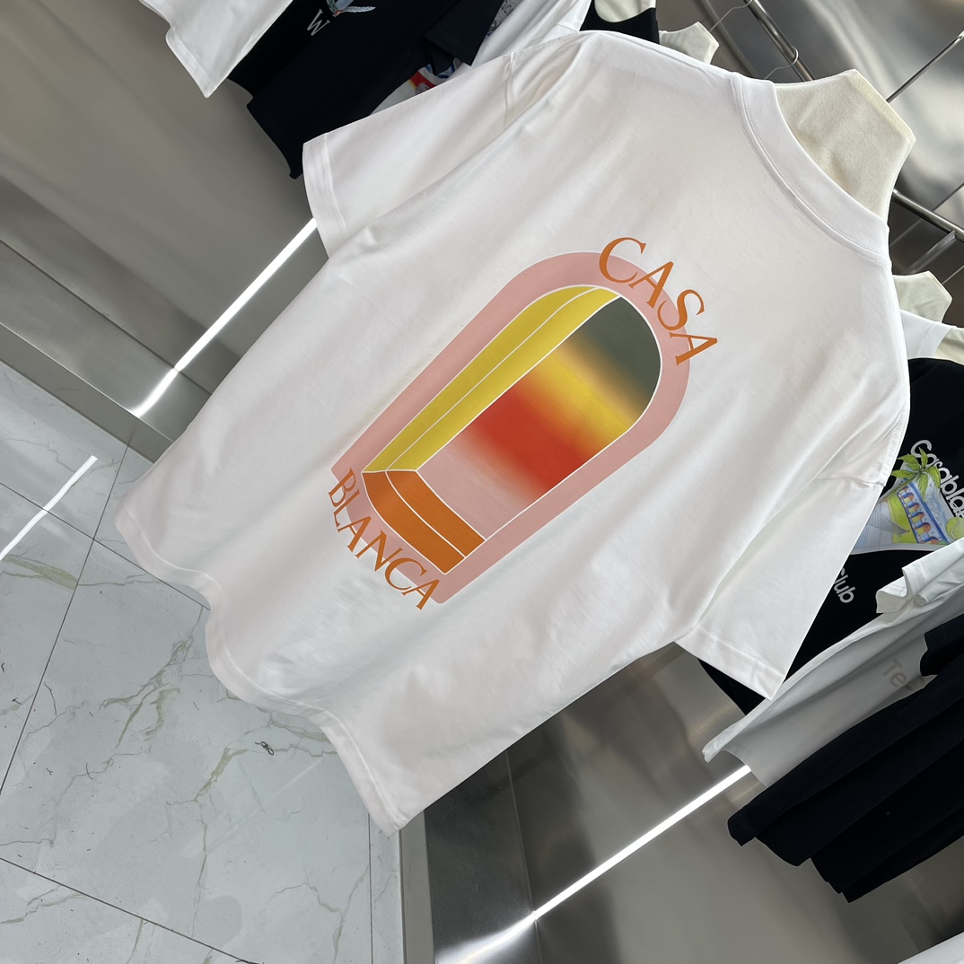 Casablanca Classics Short-Sleeve T-shirt in Velvet Cotton, Various Sizes and Colors - 图片 6