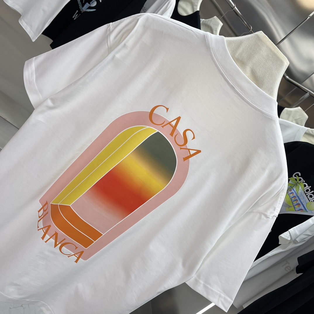 Casablanca Classics Short-Sleeve T-shirt in Velvet Cotton, Various Sizes and Colors - 图片 7