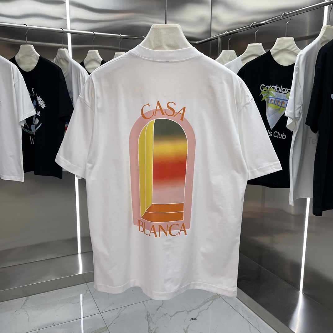 Casablanca Classics Short-Sleeve T-shirt in Velvet Cotton, Various Sizes and Colors - 图片 5