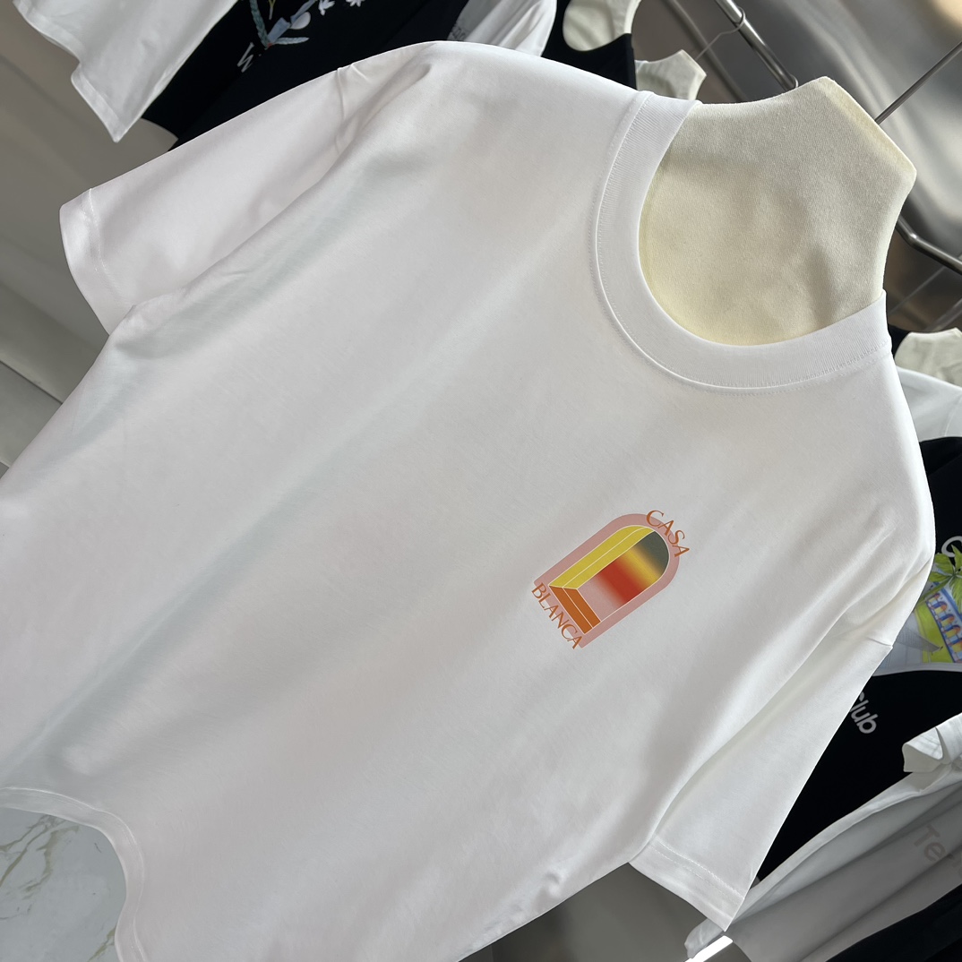 Casablanca Classics Short-Sleeve T-shirt in Velvet Cotton, Various Sizes and Colors - 图片 3