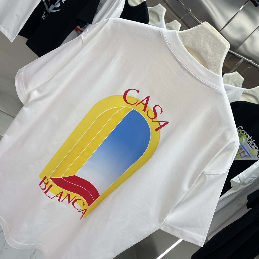 Casablanca Classics Short-Sleeve T-Shirt in High-Quality Cotton for Men and Women - 图片 7