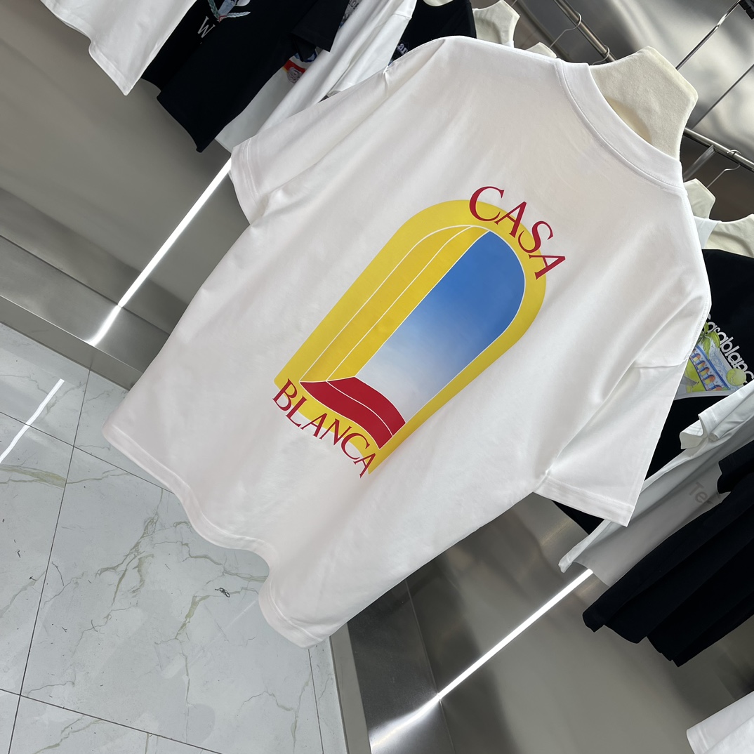 Casablanca Classics Short-Sleeve T-Shirt in High-Quality Cotton for Men and Women - 图片 6