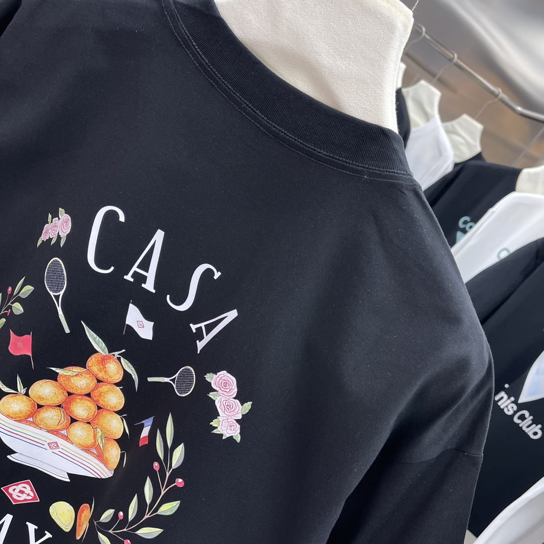 Casablanca Classics Short-Sleeve T-Shirt in Velvet Cotton: White and Black Options - 图片 9