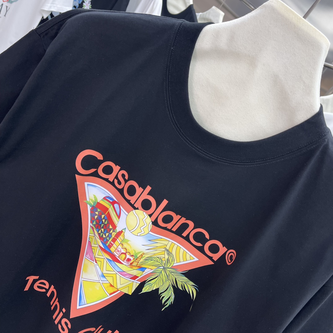 Casablanca Classics: Velvet Cotton T-shirt in White and Black, Unisex Sizes SM-XXL - 图片 6