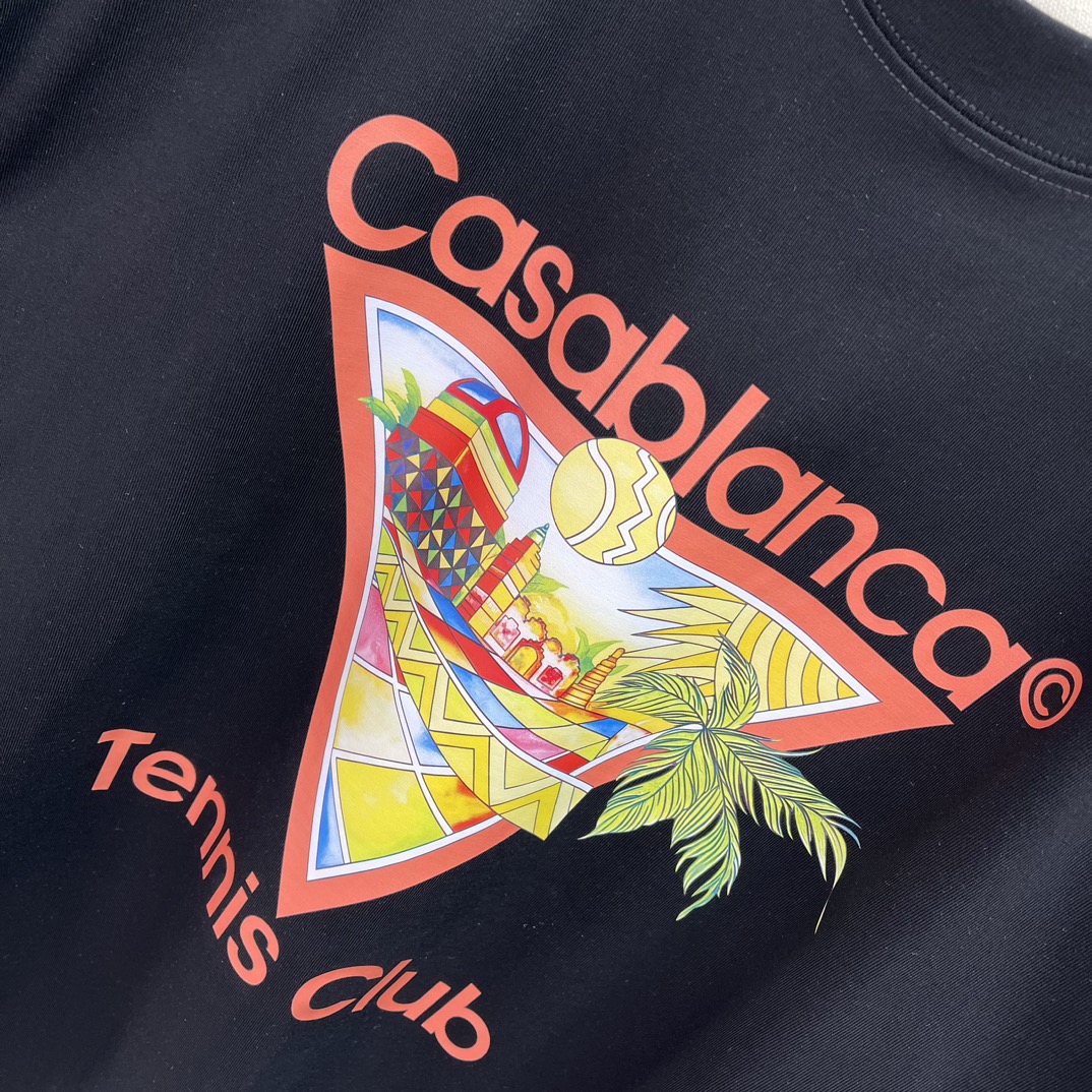 Casablanca Classics: Velvet Cotton T-shirt in White and Black, Unisex Sizes SM-XXL - 图片 8